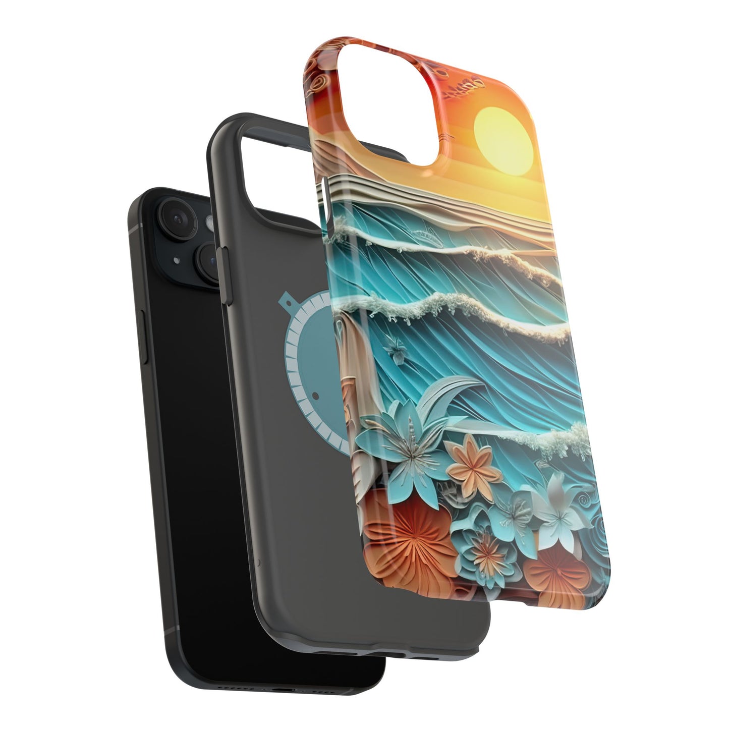 Tropical Sunset Paper Art Ocean – iPhone Series Case