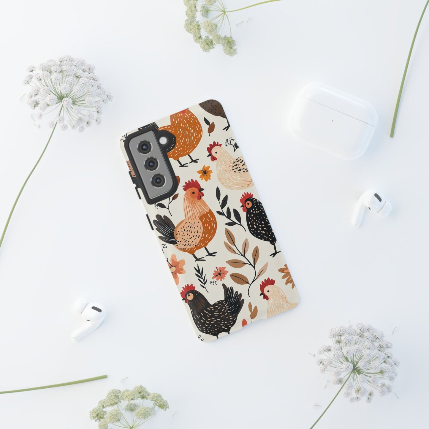 Samsung Galaxy Case: Cluckin' Vintage – Chickens & Leaves