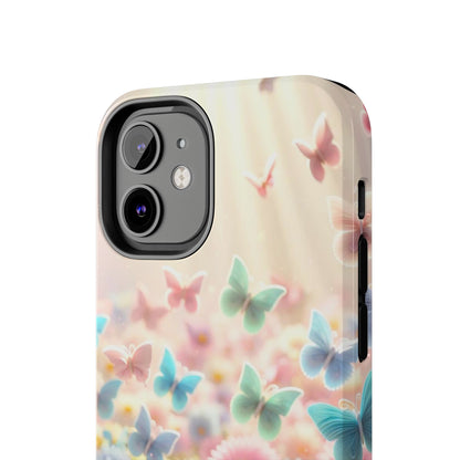 Butterfly Flower Garden - iPhone Case - Pastel Floral Protective Cover