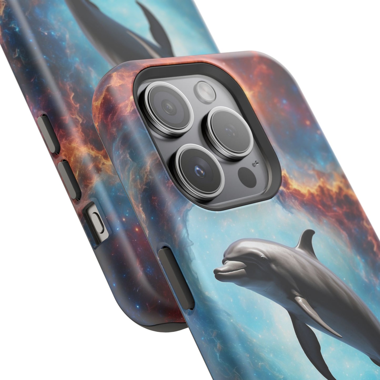 Cosmic Dolphin Space Vibes - MagSafe-Compatible Case