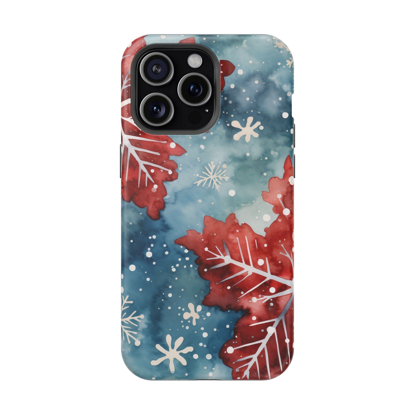 Crimson Snowflake Charm – MagSafe iPhone Case