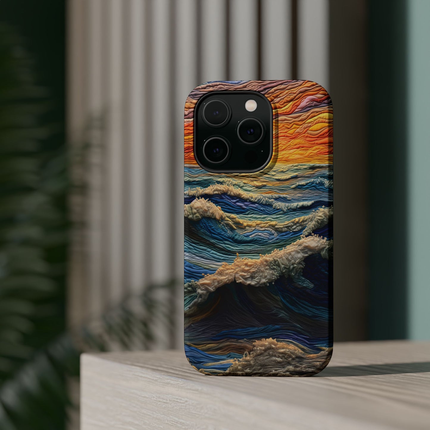 Ocean Sunset Tapestry Waves – MagSafe iPhone Series Case