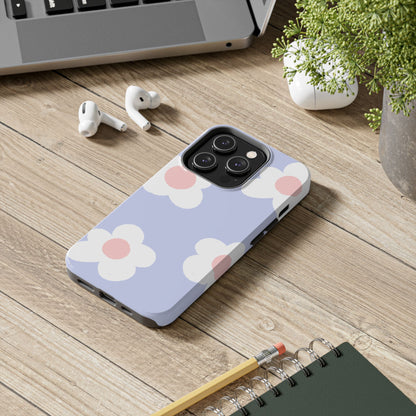 Retro Daisy Pastel Tough iPhone Case – Durable Design with Soft Matte Finish