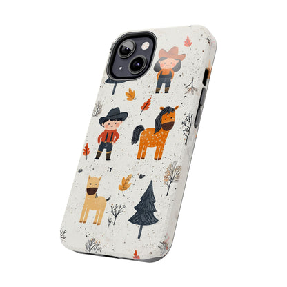 Cowboy Adventures Tough iPhone Case – Cute Western Theme, Dual - Layer Protection - BOGO Cases