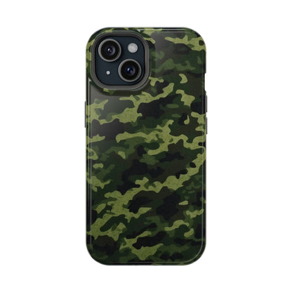 Dark Green Camouflage – MagSafe iPhone Case, Slim and Drop-Resistant