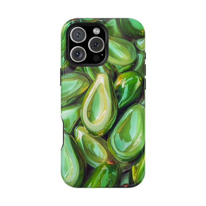 Glossy Avocado MagSafe iPhone Case – Sleek Green 3D Fruit Design, Durable and Stylish