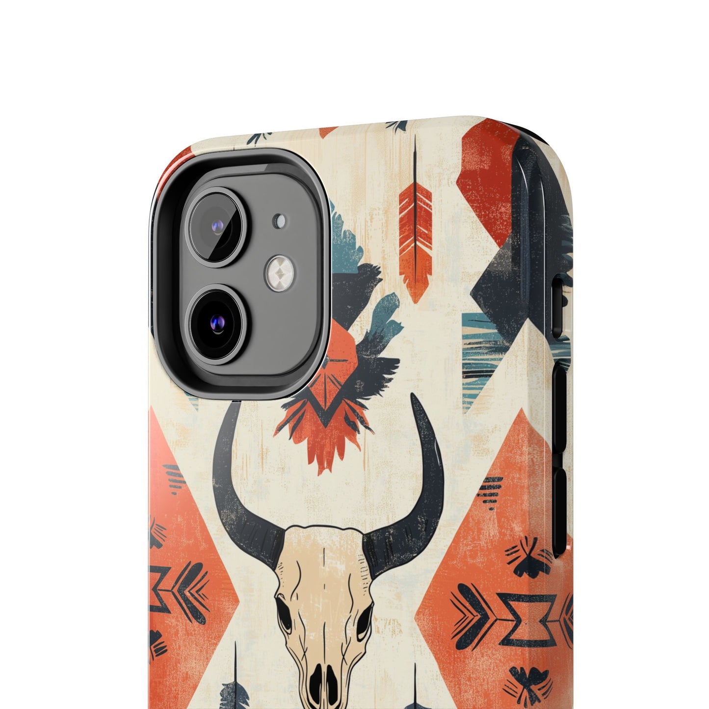 Southwestern Boho Skull Tough iPhone Case – Durable Matte Finish, Dual - Layer Protection - BOGO Cases