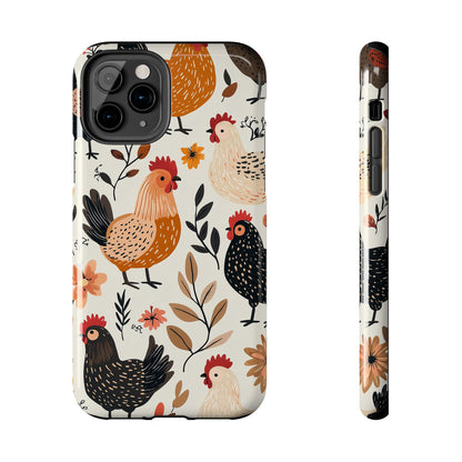 iPhone Case: Cluckin' Vintage – Chickens & Leaves