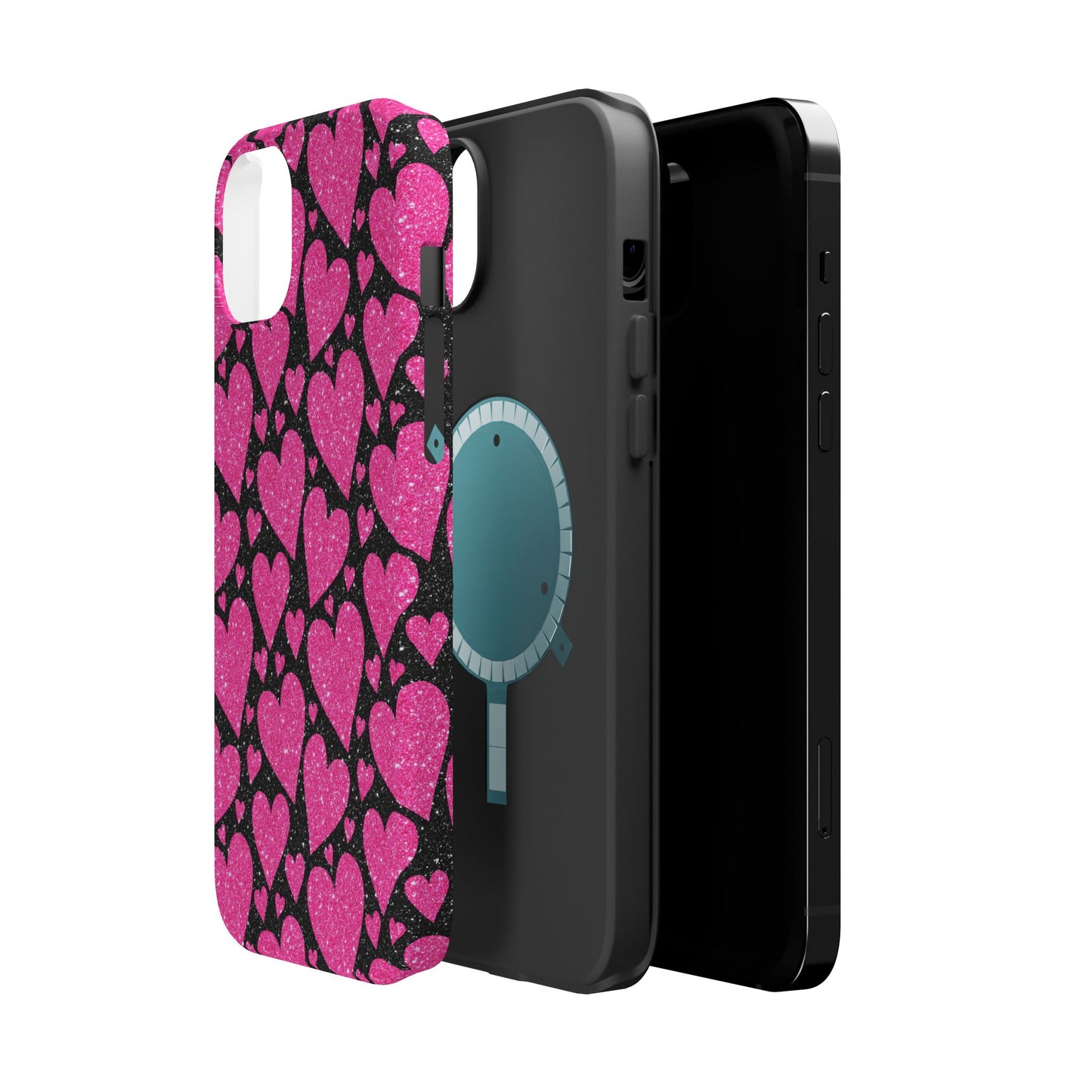 Glitter Hearts MagSafe iPhone Case