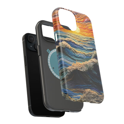 Ocean Sunset Tapestry Waves – MagSafe iPhone Series Case