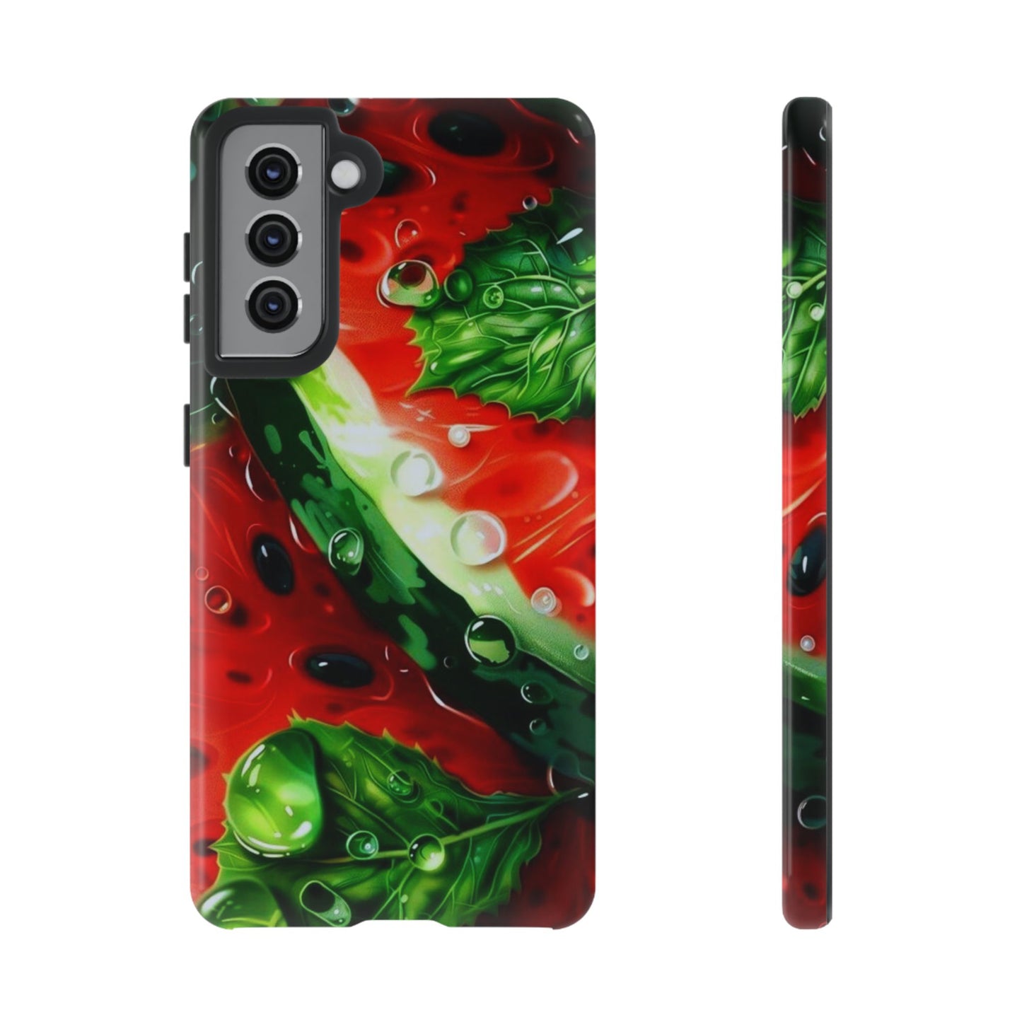 Juicy Watermelon & Mint Samsung Galaxy Case – Tough Dual-Layer, Vibrant Summer Design