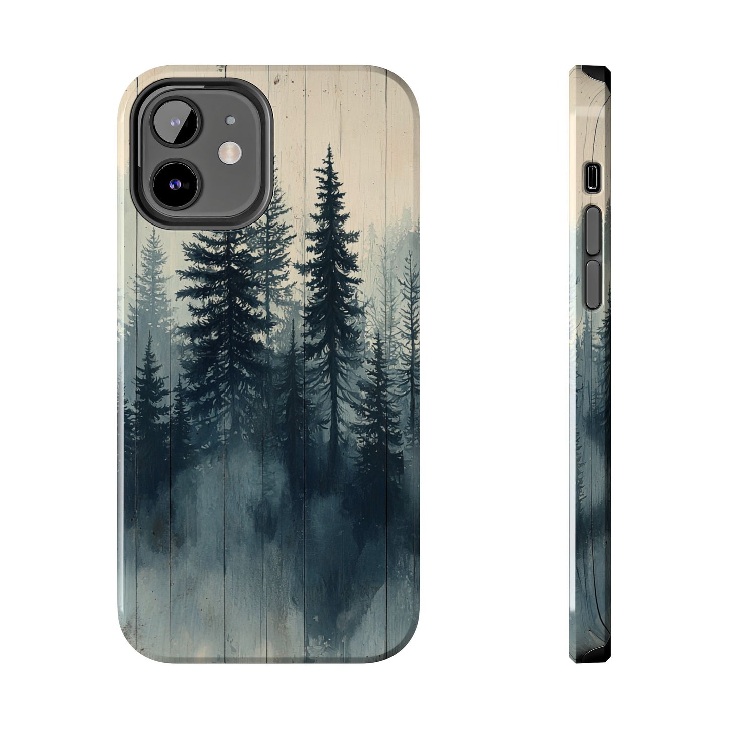 Misty Forest Wood iPhone Case - Nature-Inspired Protective Cover