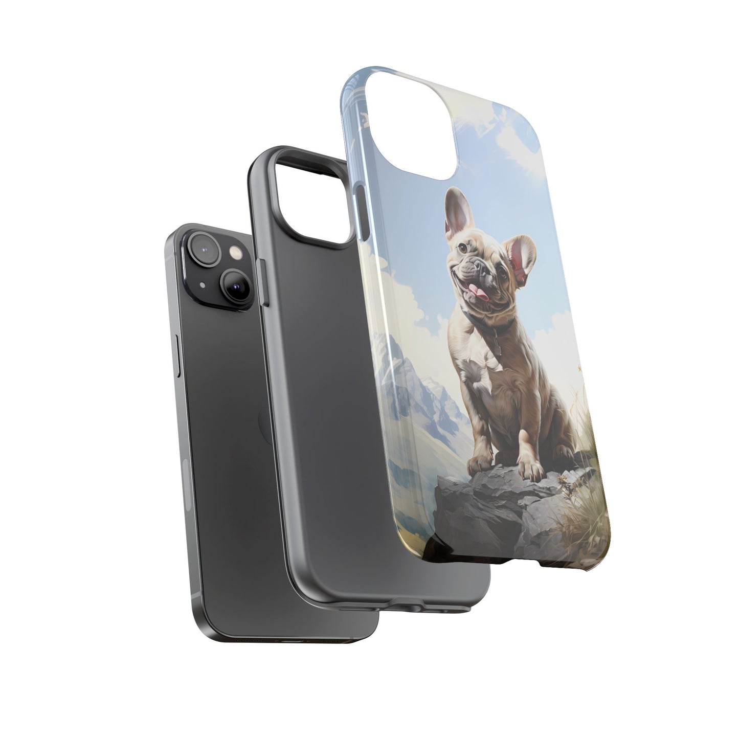 Frenchie iPhone Samsung Galaxy Phone Case! French Bull Dog Standing Proudly. Extremely Tough & Durable With Dual Layer Protection.