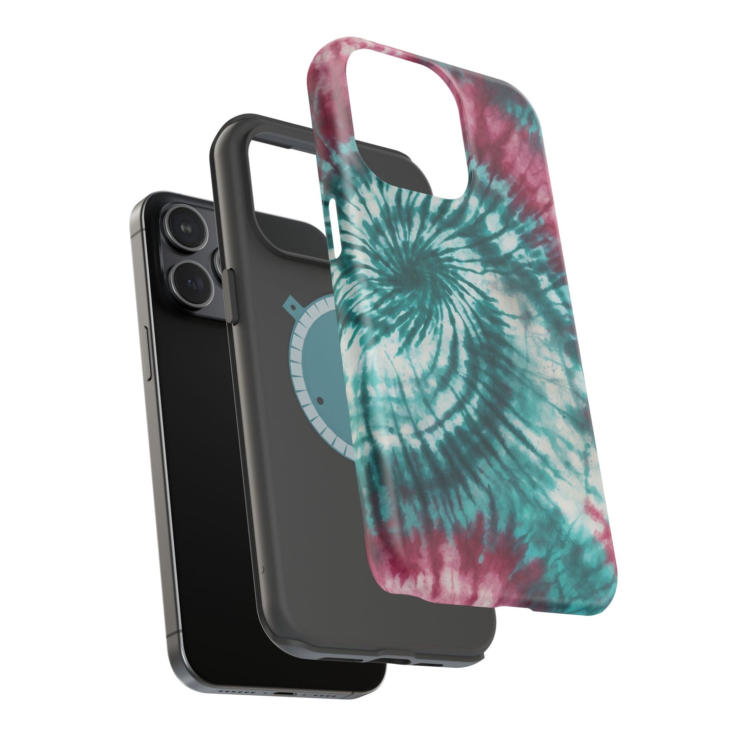 Teal and Pink Tie-Dye MagSafe Case – Stylish and Functional