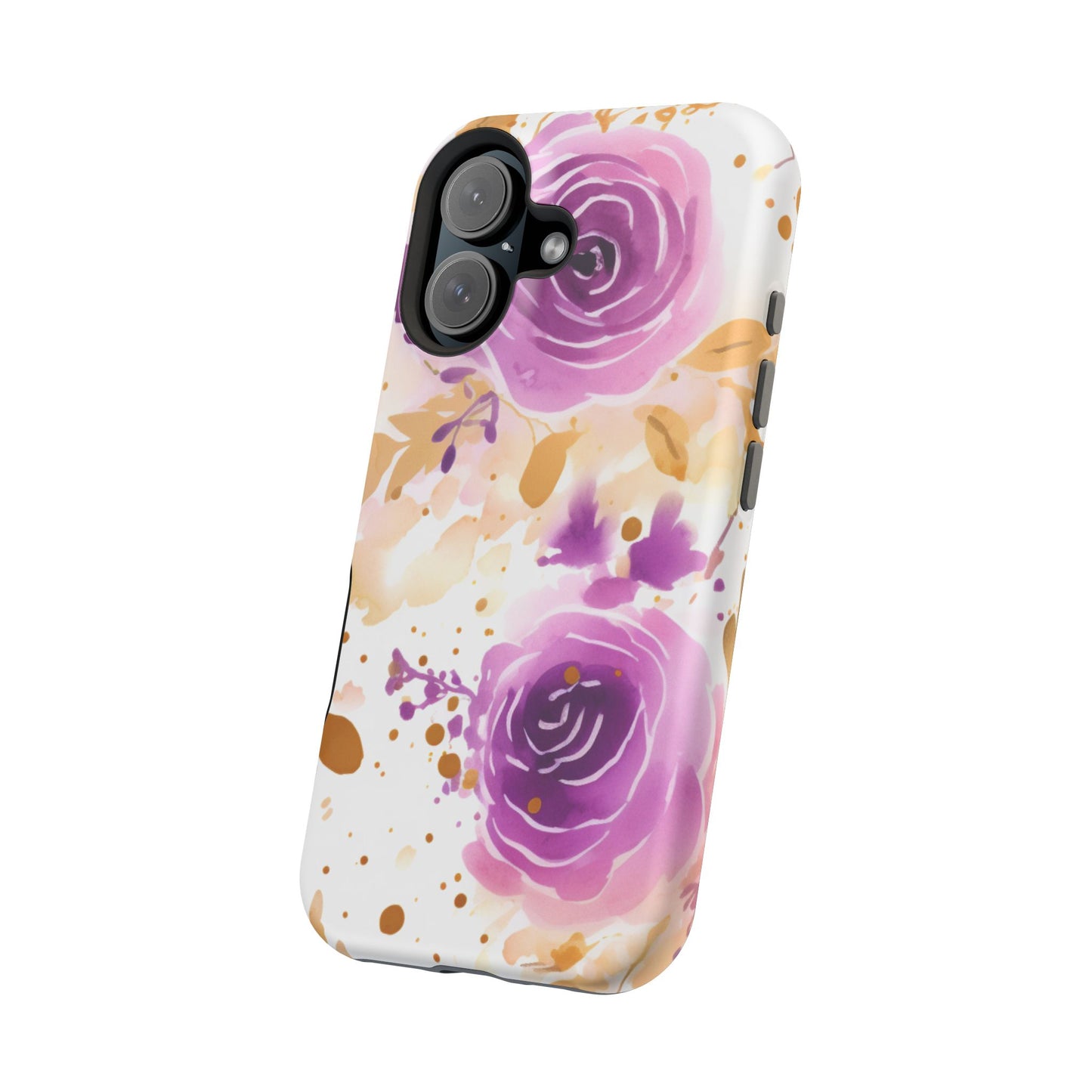 Soft Purple & Gold Floral Splash - MagSafe iPhone Series Case