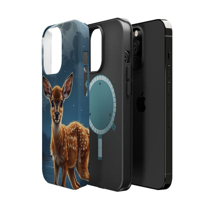 MagSafe-Compatible iPhone Case – Enchanted Fawn Under the Moonlit Sky