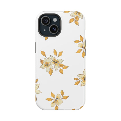 Delicate Yellow Blossom MagSafe iPhone Case – Minimalist Floral Design with Matte Finish