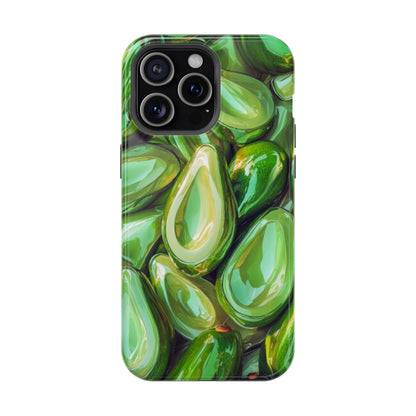 Glossy Avocado MagSafe iPhone Case – Sleek Green 3D Fruit Design, Durable and Stylish