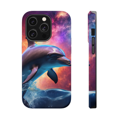 Cosmic Dolphin Galaxy Art - MagSafe-Compatible Case