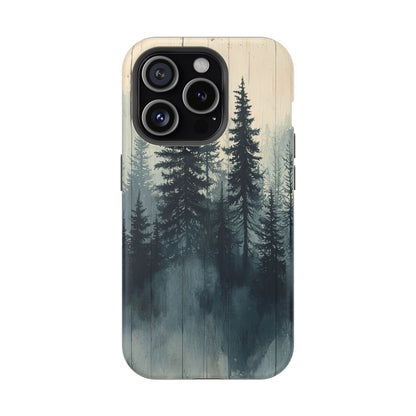 Misty Forest Wood MagSafe iPhone Case - Nature-Inspired Protective Cover