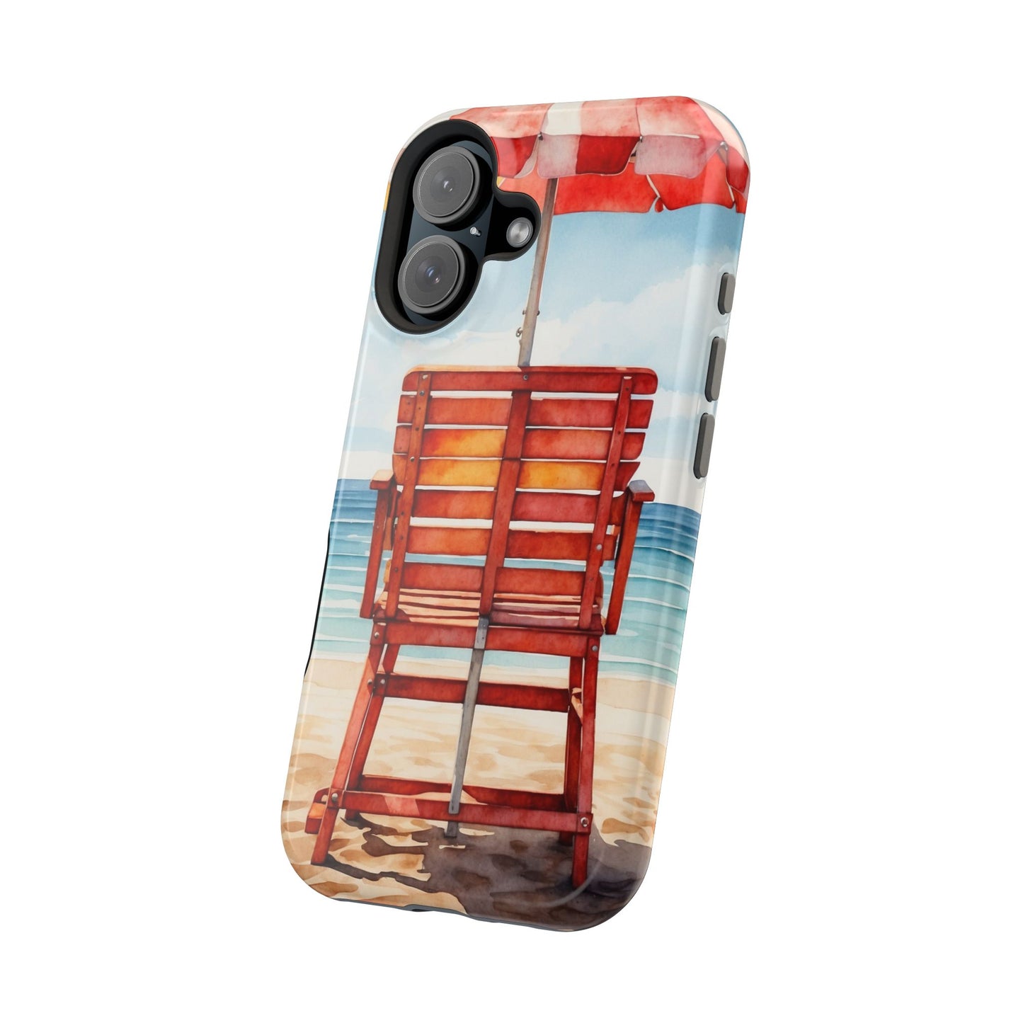 Beachfront Sunset Lounge MagSafe iPhone Case – Rearview Edition