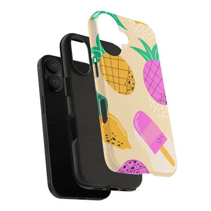 Tropical Pop iPhone Case – Fun Pineapple & Lemon Design with Vibrant Summery Colors