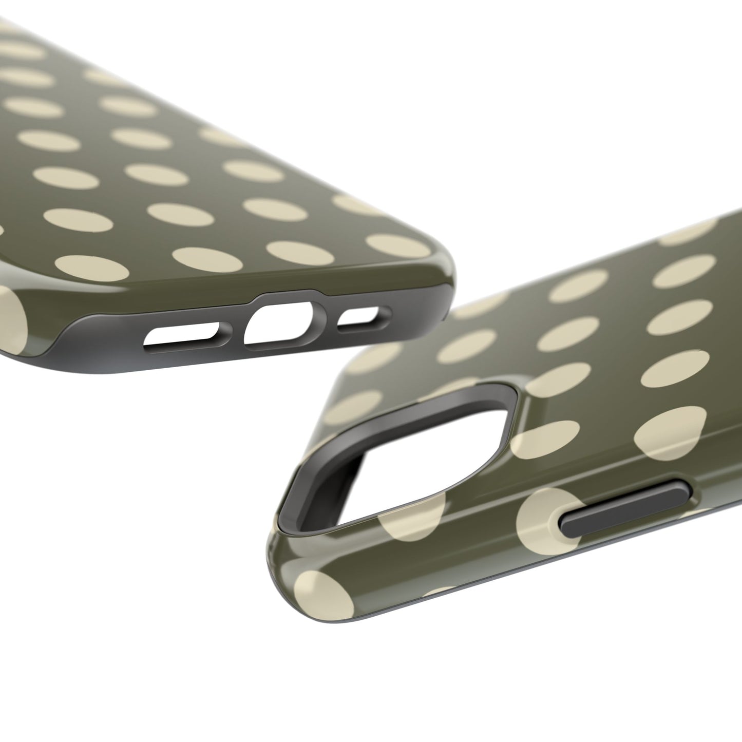 Vintage Green & Cream Polka Dots – MagSafe iPhone Case