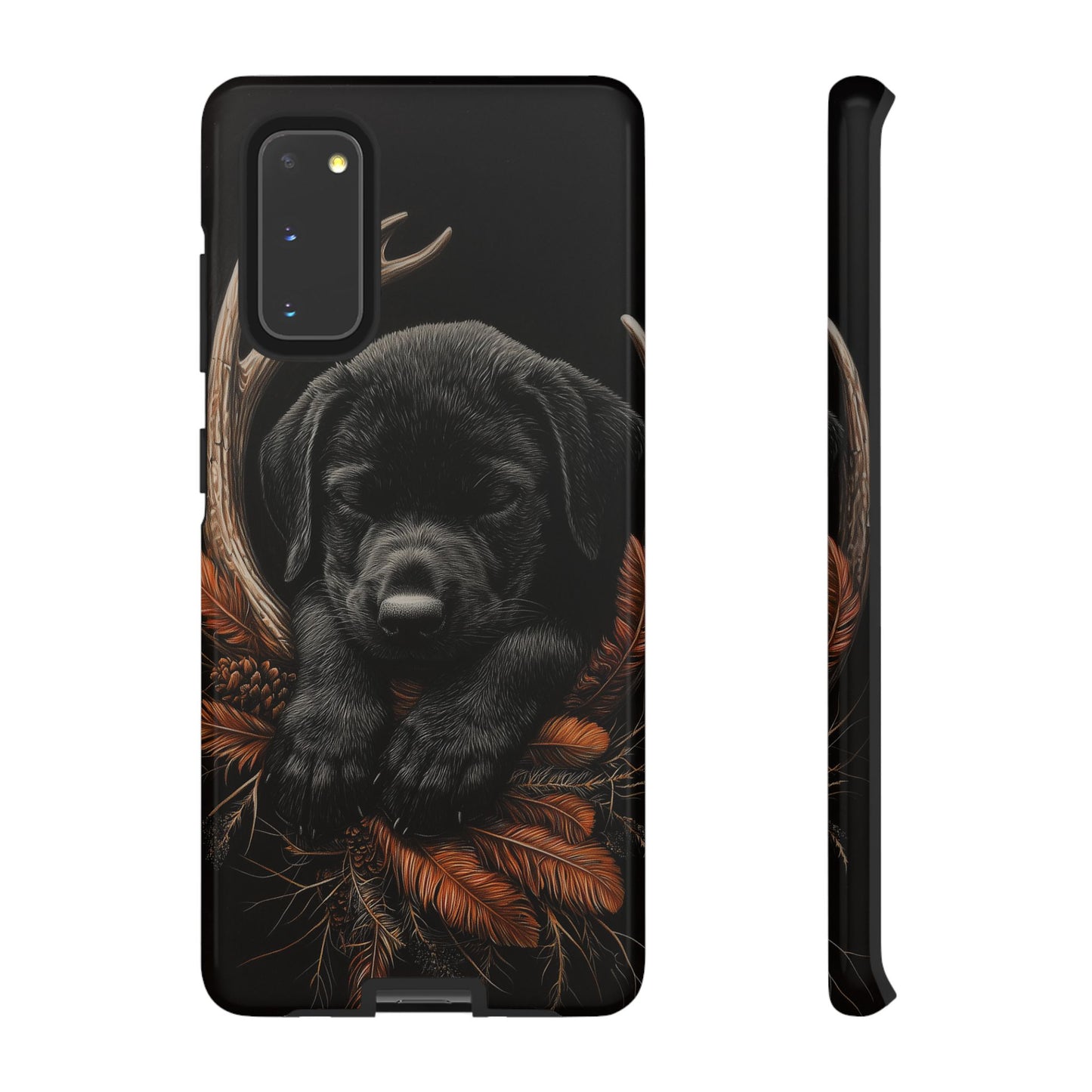 Charming Black Labrador Puppy on Feathers Samsung Galaxy Case