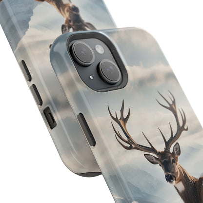 Alpine Majesty: Stag in Snow – MagSafe iPhone Case