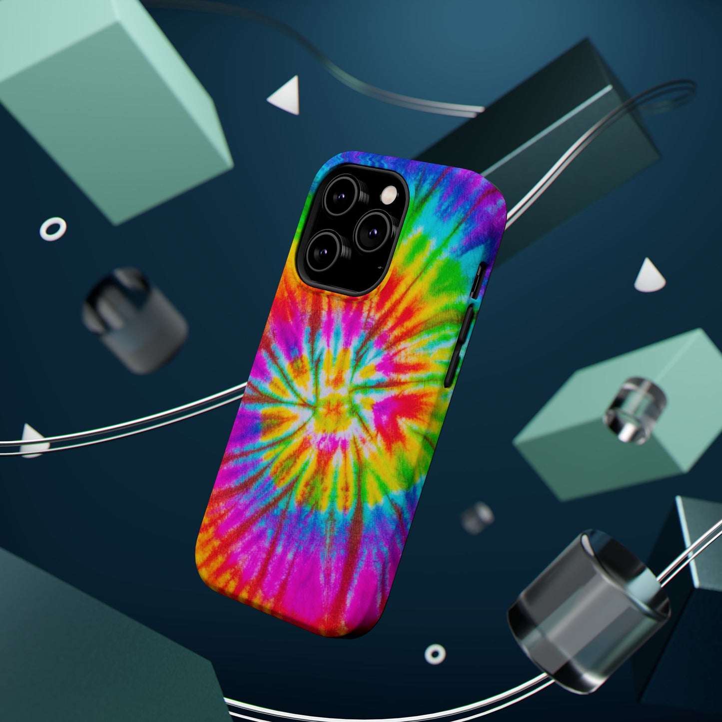 Rainbow Spiral Tie-Dye MagSafe Case – Vibrant Colors & Functionality