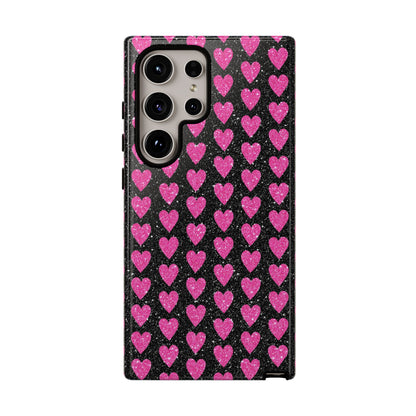 Glitter Pink Hearts Samsung Galaxy Case