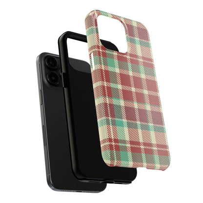 Red & Cream Vintage Plaid – Durable & Stylish iPhone Case