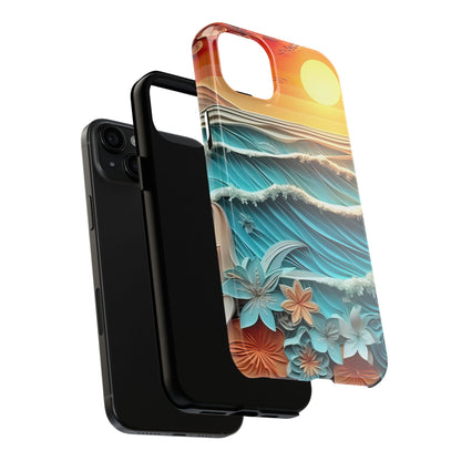 Tropical Sunset Paper Art Ocean – iPhone Series Case