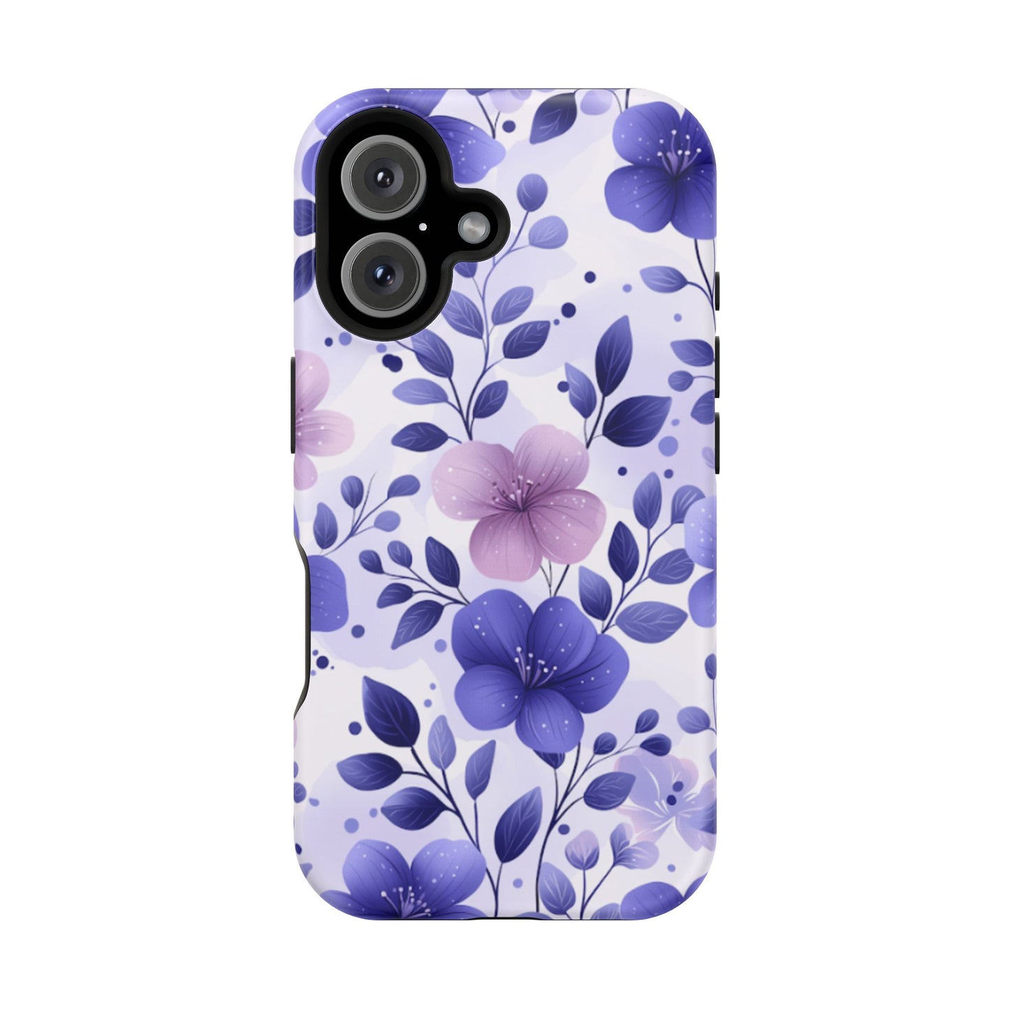 Purple Floral MagSafe iPhone Case – Durable Protection with Elegant Flower Design