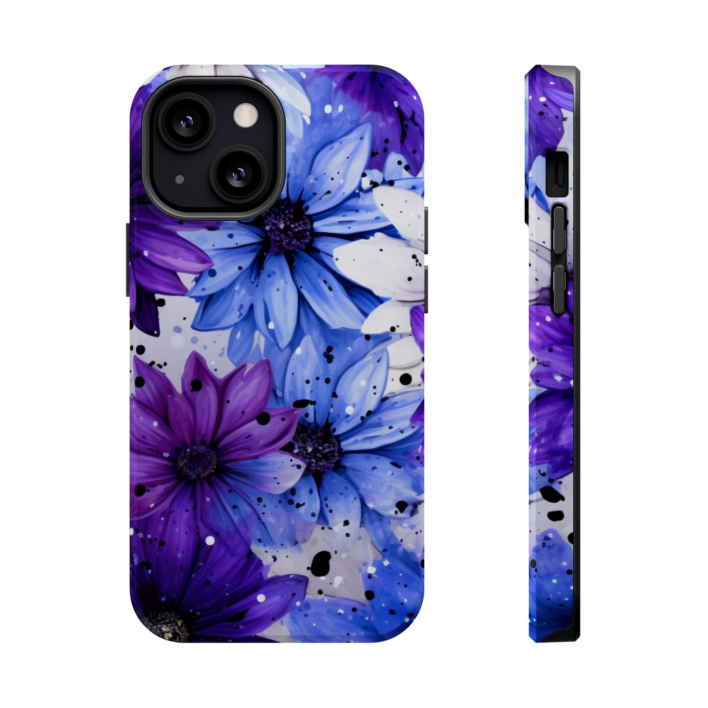 Vibrant Purple & Blue Floral Splash - MagSafe iPhone Series Case