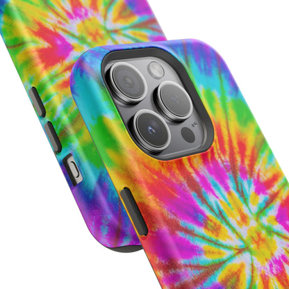 Rainbow Spiral Tie-Dye MagSafe Case – Vibrant Colors & Functionality