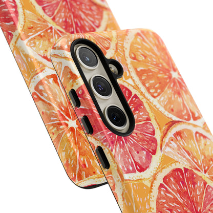 Watercolor Citrus Splash Tough Samsung Galaxy Case – Vibrant Fruit Print, Shock - Resistant Design - BOGO Cases