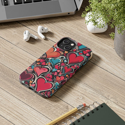 Vibrant Multicolor Heart Art – iPhone Case