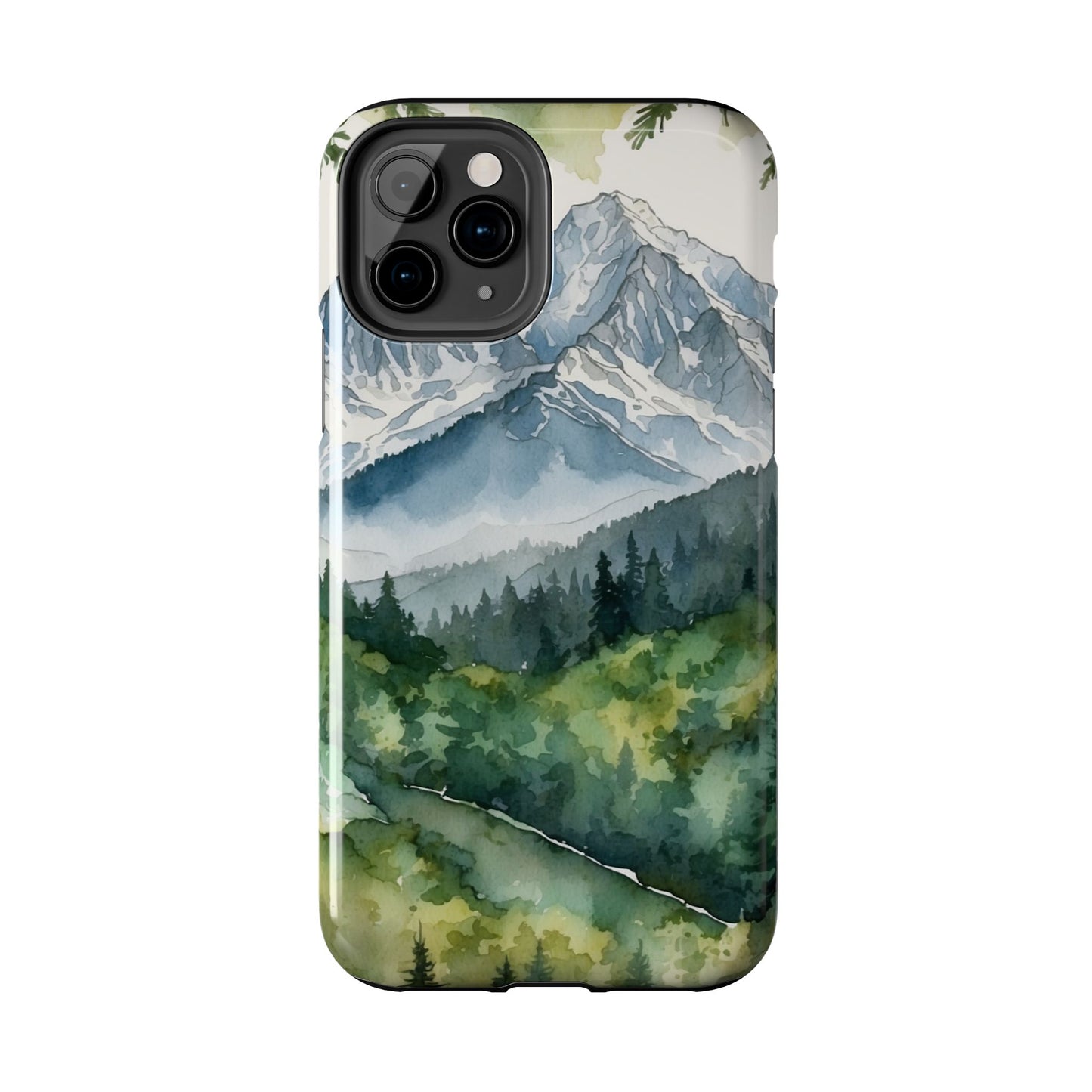 Watercolor Alpine Mountainscape - iPhone Case