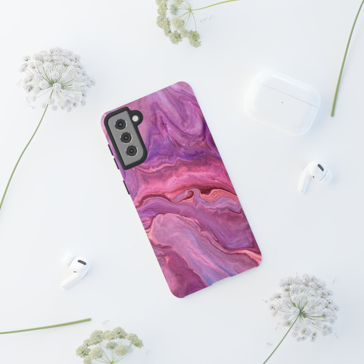 Lavender Dreamscape – Samsung Galaxy Case with Purple & Pink Marble Art