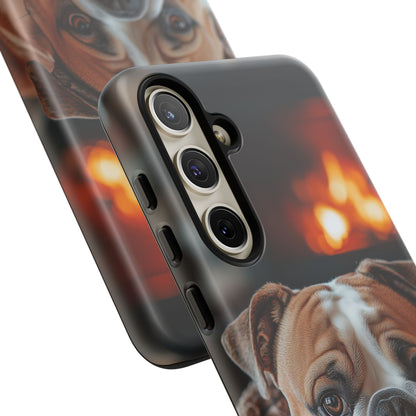 Cozy Bulldog Samsung Galaxy Case – Fireside-Inspired Protective Cover