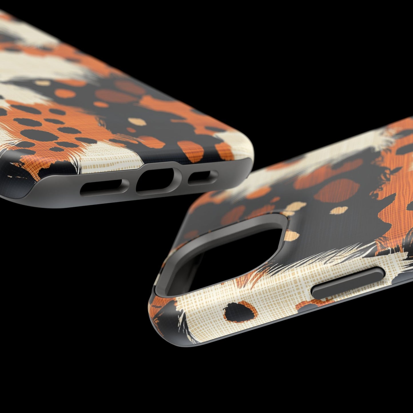 MagSafe iPhone Case: Cheetah Plaid – Brown & Black Pattern