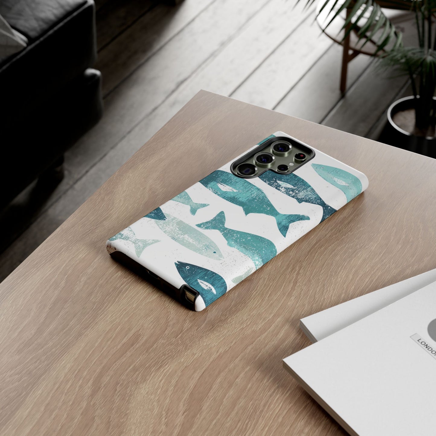 Vintage Blue Fish Print - Samsung Galaxy Series Case