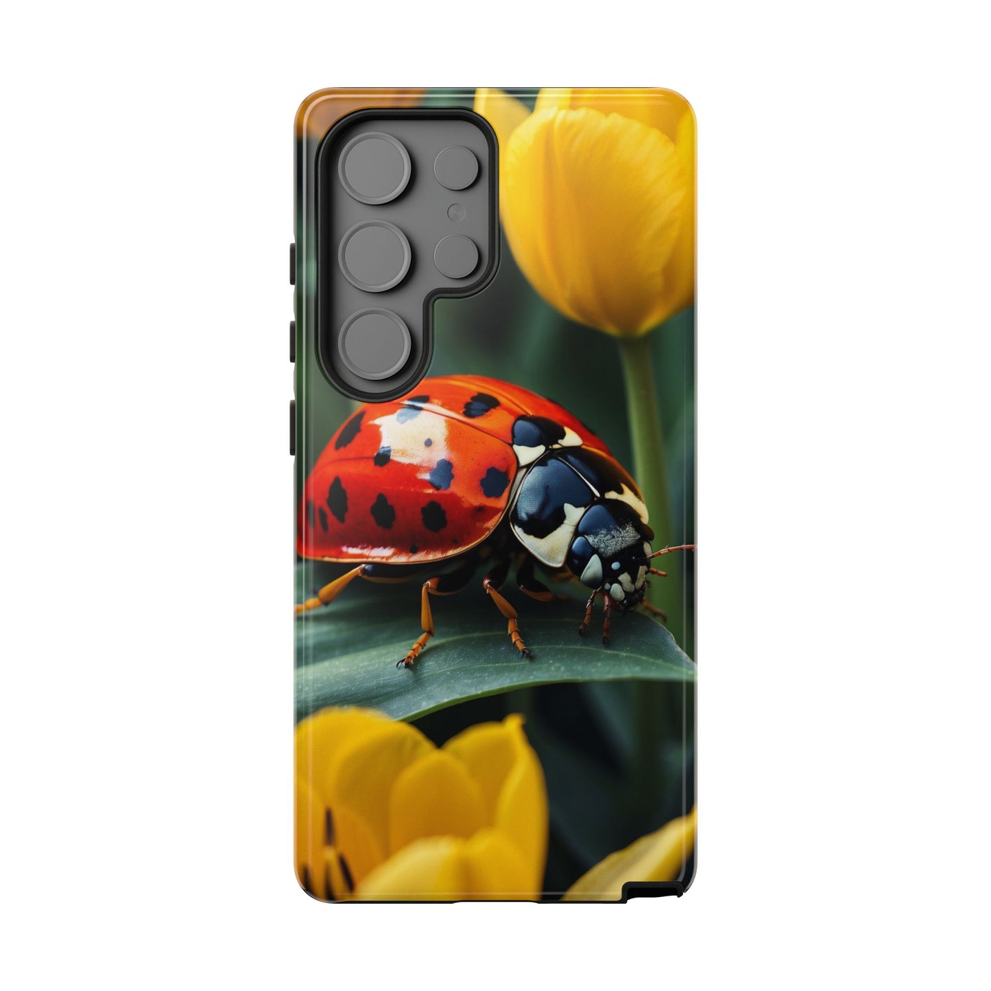 Samsung Galaxy Case: Vibrant Ladybug Amidst a Lush Yellow Flower Garden