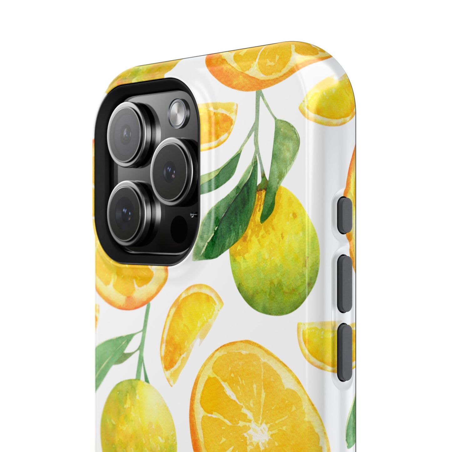 Sunny Citrus Grove Tough MagSafe iPhone Case – Watercolor Orange Design, Dual-Layer Protection