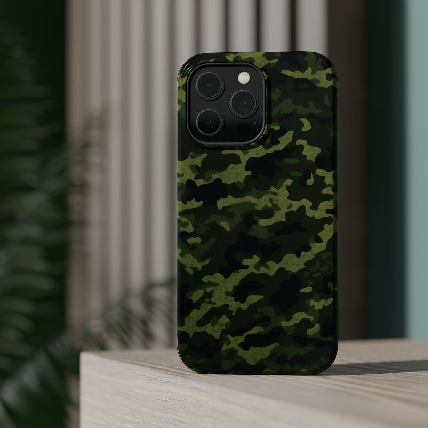 Dark Green Camouflage – MagSafe iPhone Case, Slim and Drop-Resistant