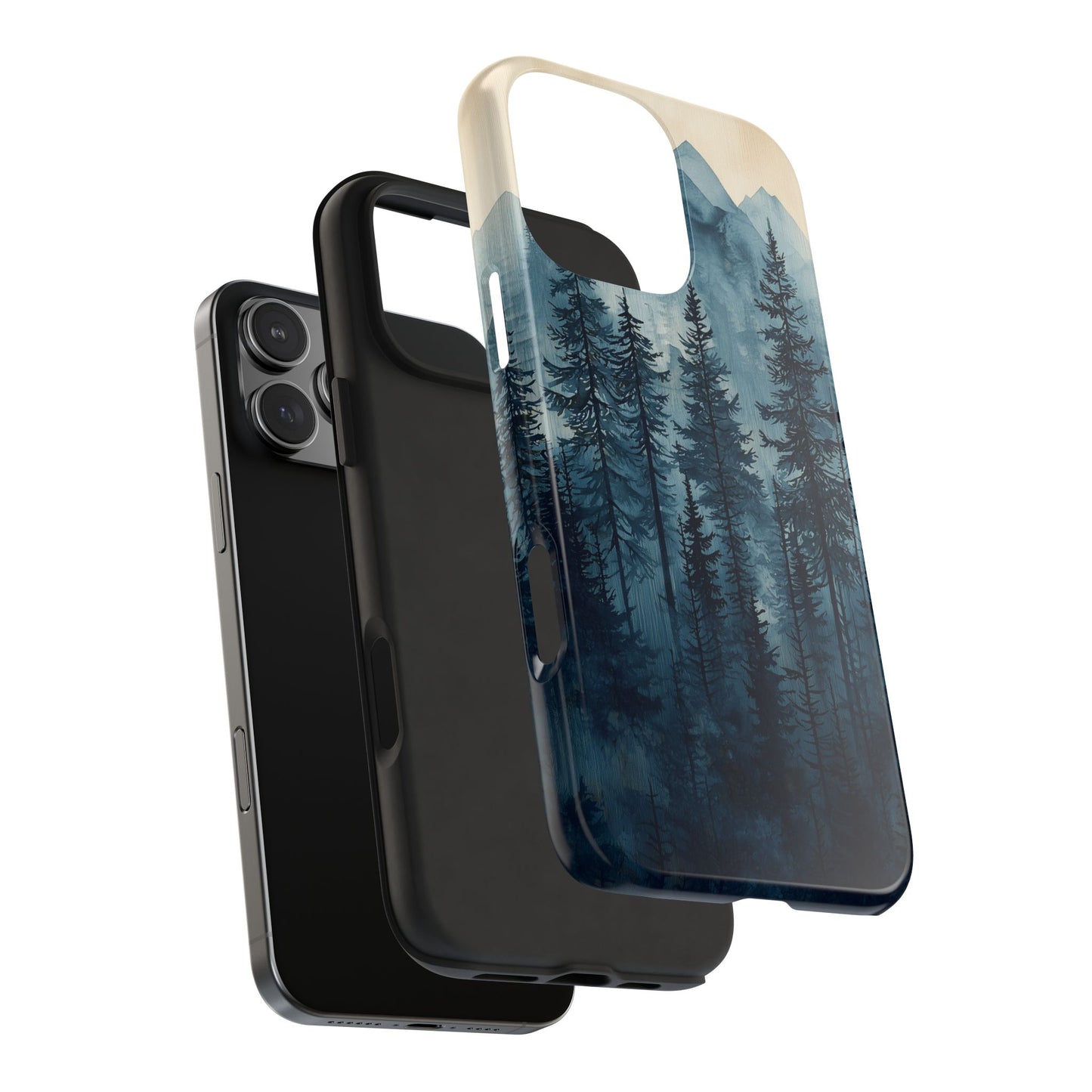 Misty Forest iPhone Case - Nature-Inspired Mountain Scene Protective Cover