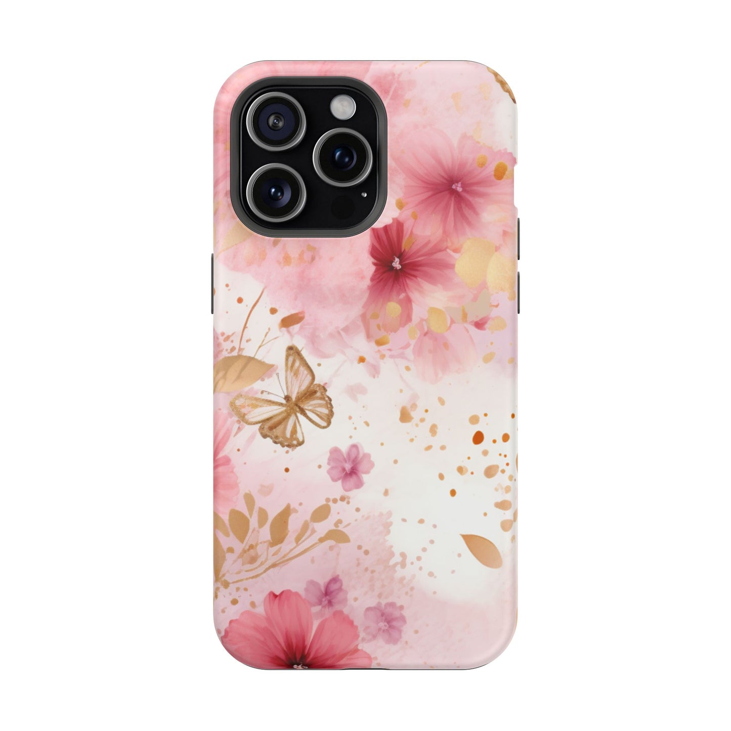 Blush Pink Floral Butterfly - MagSafe iPhone Case