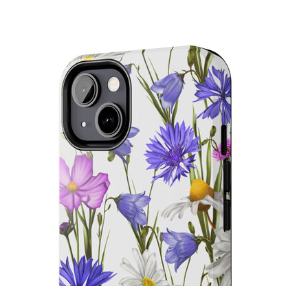 Wildflower Meadow iPhone Case – Purple, Blue, and White Floral Design