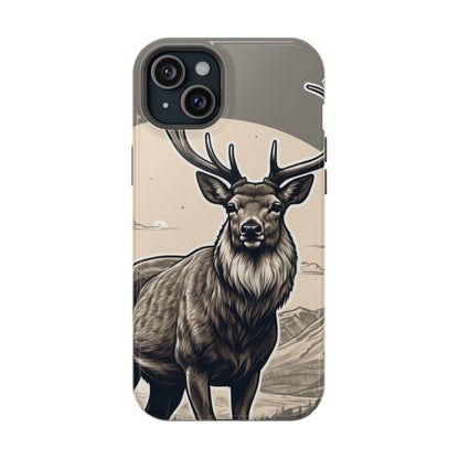 Monochrome Majesty – Regal Stag MagSafe iPhone Cases